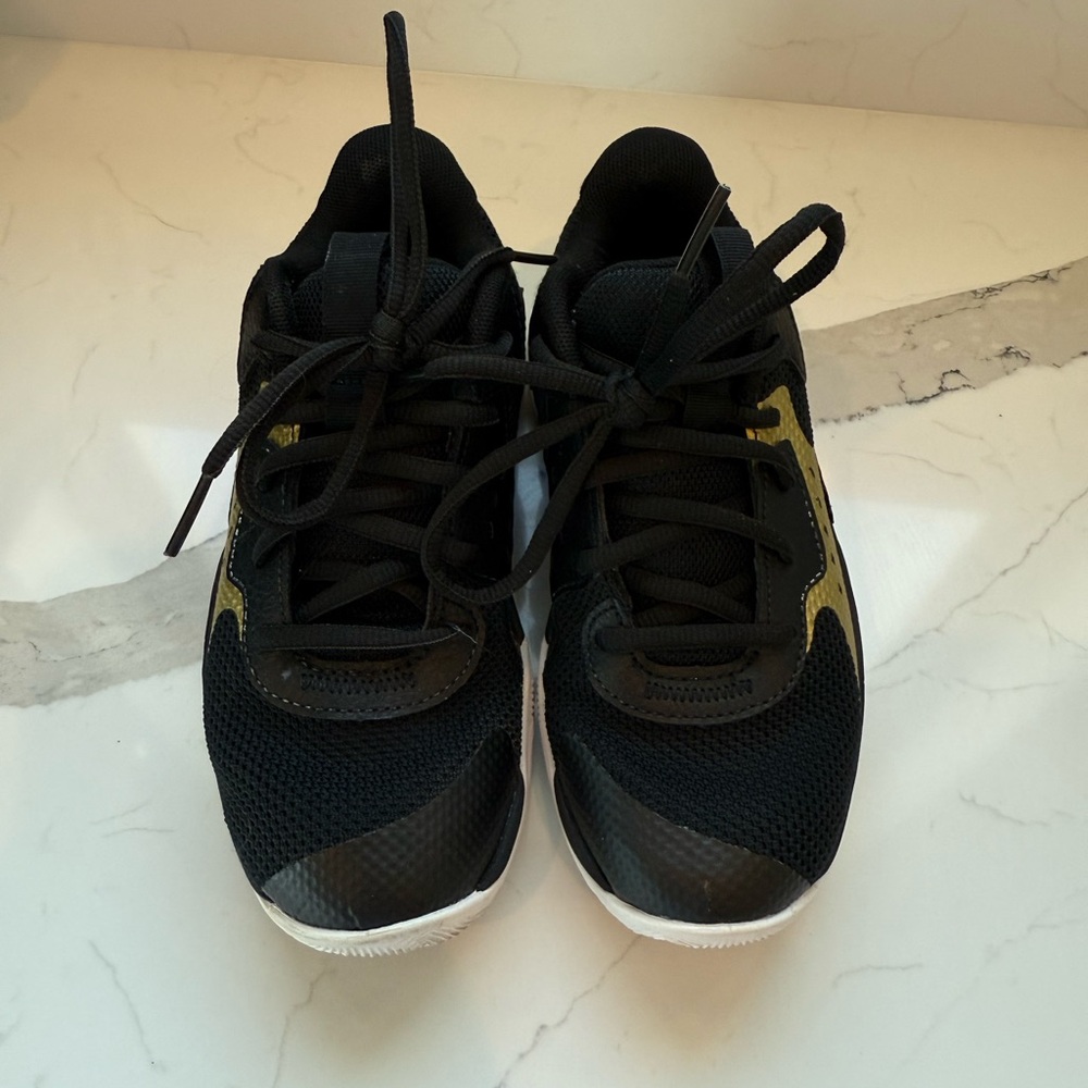 Under Armour Kids Black and Gold Basketball Sneakers - Picture 2 of 6